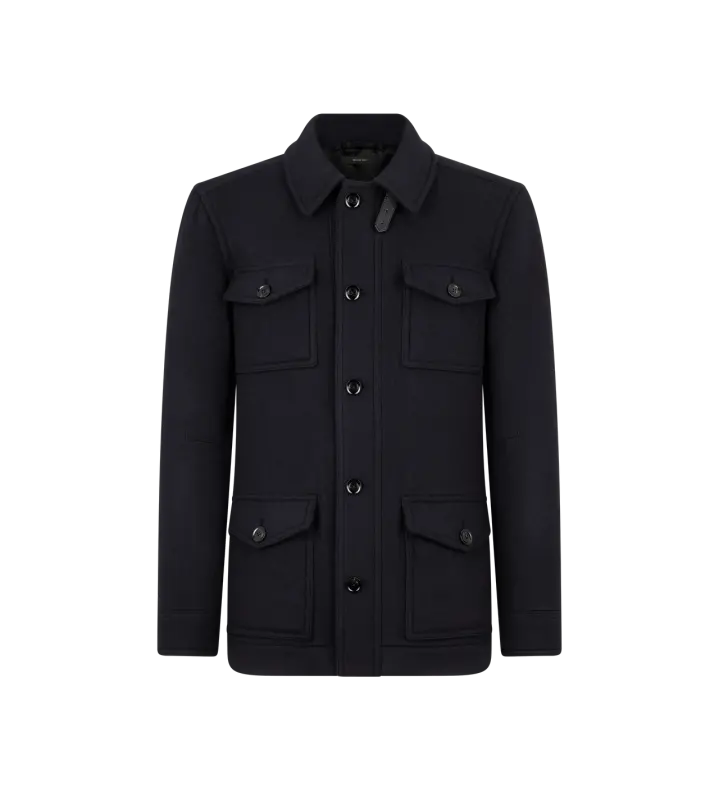 DOUBLE SPLITTABLE TWILL FOUR POCKET JACKET NAVY online